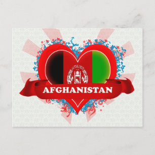 Vintage Ich liebe Afghanistan Postkarte