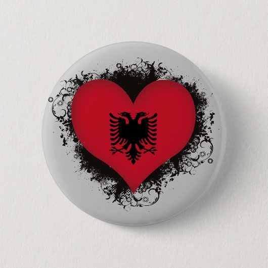 Vintage Ich liebe Albanien Button (Vorderseite)