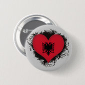 Vintage Ich liebe Albanien Button (Vorne & Hinten)