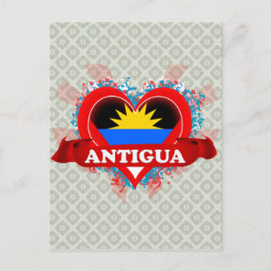 Vintage Ich liebe Antigua Postkarte
