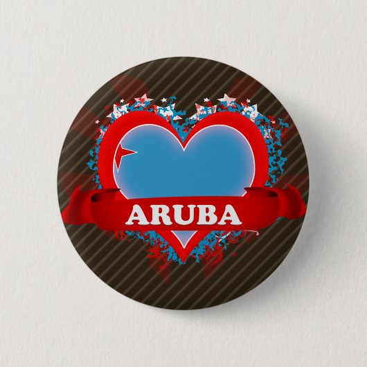 Vintage Ich liebe Aruba Button (Vorderseite)