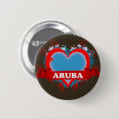 Vintage Ich liebe Aruba Button (Vorne & Hinten)