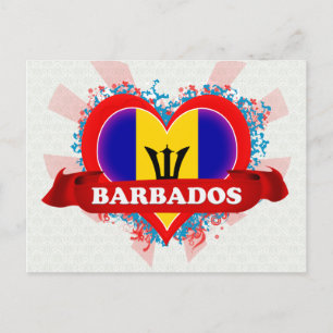Vintage Ich liebe Barbados Postkarte