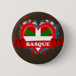 Vintage Ich liebe Baskisch Button