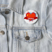 Vintage Ich liebe China Button (Beispiel)