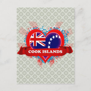 Vintage Ich liebe Cook Islands Postkarte