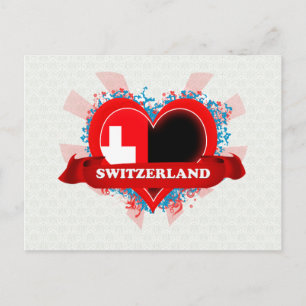 Vintage Ich liebe die Schweiz Postkarte