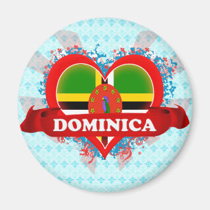Vintage Ich liebe Dominica Magnet