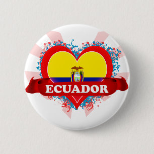 Vintage Ich liebe Ecuador Button