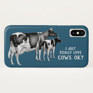 Vintage Ich liebe einfach Kühe Weißer Text Case-Mate iPhone Hülle