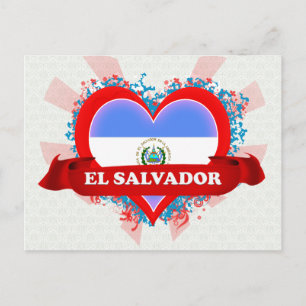 Vintage Ich liebe El Salvador Postkarte