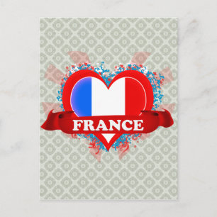 Vintage Ich liebe Frankreich Postkarte