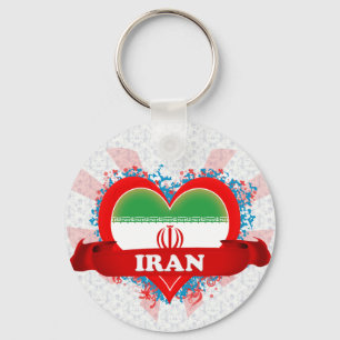 Vintage Ich liebe Iran Schlüsselanhänger