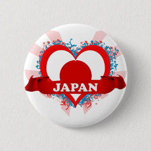 Vintage Ich liebe Japan Button