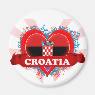 Vintage Ich liebe Kroatien Magnet