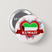 Vintage Ich liebe Kuwait Button (Vorne & Hinten)