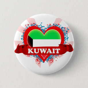 Vintage Ich liebe Kuwait Button