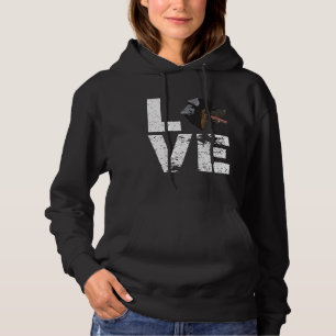 Vintage Ich liebe meinen Rottweiler-Hund Kopf Lust Hoodie