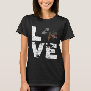 Vintage Ich liebe meinen Rottweiler-Hund Kopf Lust T-Shirt