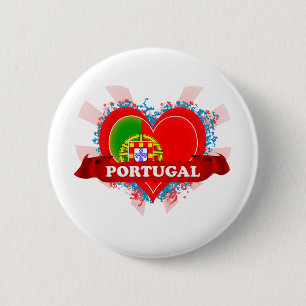 Vintage Ich liebe Portugal Button