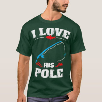 Vintage Ich liebe seine Rute Lustiges Angelpaar T-Shirt