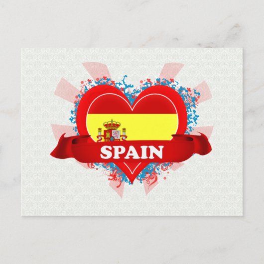 Vintage Ich liebe Spanien Postkarte (Vorderseite)