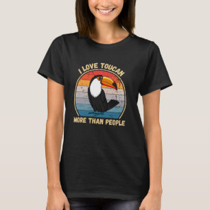 Vintage Ich liebe Tukane mehr als Menschen Tukan V T-Shirt