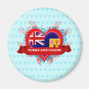 Vintage Ich liebe Turks- und Caicosinseln Magnet