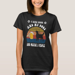 Vintage Ich mag Bier & Golden Retriever Hunde & Vi T-Shirt