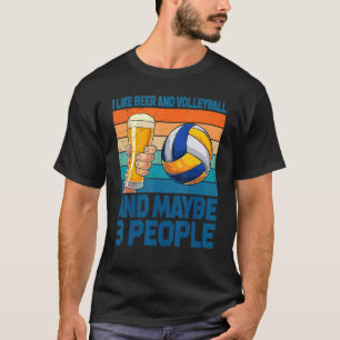 Vintage Ich mag Bier & Volleyball & vielleicht 3 L T-Shirt