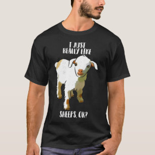 Vintage ich mag einfach Schafe OK lustiges Tier T-Shirt