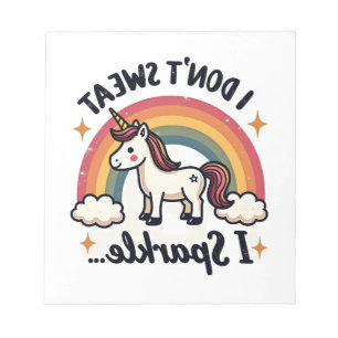 Vintage Ich Schwitze Nicht Ich Funkel Einhorn Rege Notizblock
