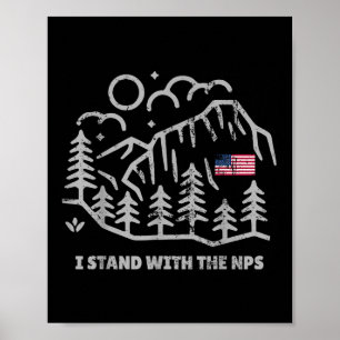 Vintage ich stehe hinter den Nps Frauen Männer Poster