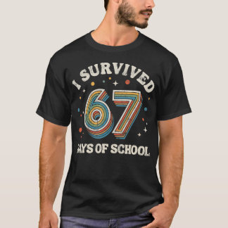 Vintage Ich überlebte 67 Tage Schulzeit Lehrer Stu T-Shirt