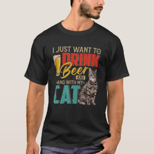 Vintage Ich Will Nur Bier Trinken Und Mit Meinem T-Shirt
