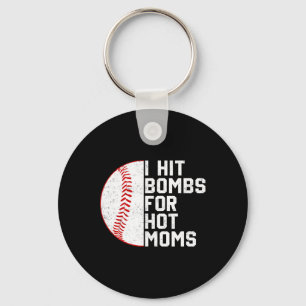 Vintage Ich wurde von Baseballs für heiße Mütter g Schlüsselanhänger