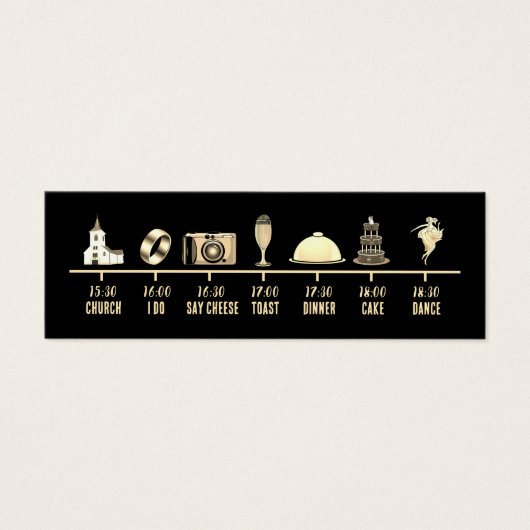 Vintage Icon Wedding Timeline Mini Card (Vorderseite)
