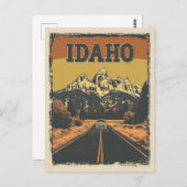 Vintage Idaho Bergwelt Landschaft Postkarte (Vorne/Hinten)