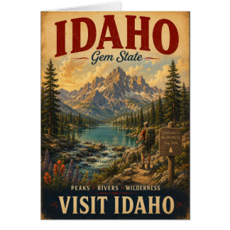 Vintage-Idaho-Gem-State-Reiseposter mit landschaft