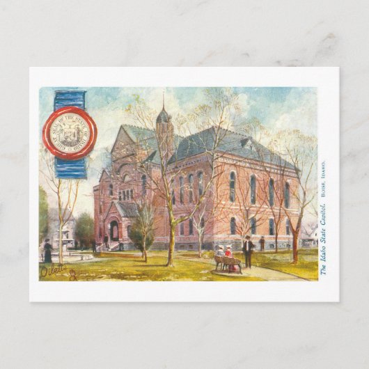 Vintage Idaho Hauptstadt mit Siegel Postkarte (Vorderseite)
