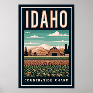 Vintage-Idaho-Landposter mit Charme Poster
