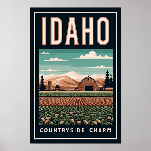 Vintage Idaho Landschaft Charm Poster (Vorne)