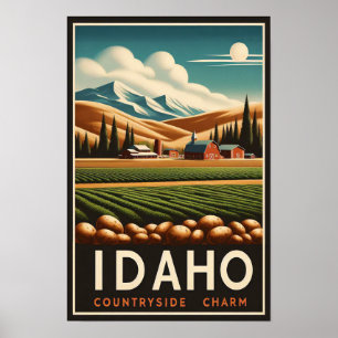 Vintage Idaho Landschaft Charm Poster