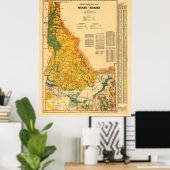 Vintage Idaho Mineral & Natural Resources Karte Poster (Heimbüro)
