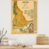 Vintage Idaho Mineral & Natural Resources Karte Poster (Küche)