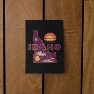 Vintage-Idaho-Reisekarte Retro-amerikanischer Bund Postkarte