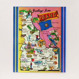 Vintage Idaho Staat 16x20 Karte Puzzle