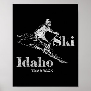 Vintage Idaho Tamarack Skiing T-Shirt  Poster
