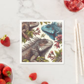 Vintage Iguana Nahtlose Malerei Serviette (Beispiel)
