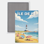 Vintage Île de Ré France Travel Magnet (Vorderseite/Rückseite)